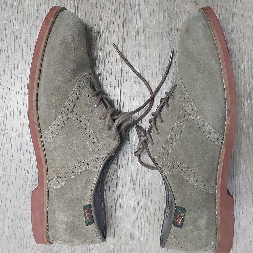Vintage Bass ENFIELD OXFORD SADDLE SHOES Grey Suede Leather